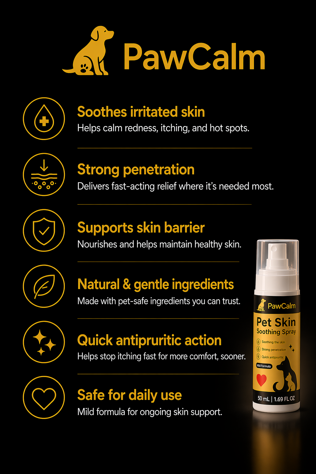 PawCalm Pet Skin Soothing Spray 50ml